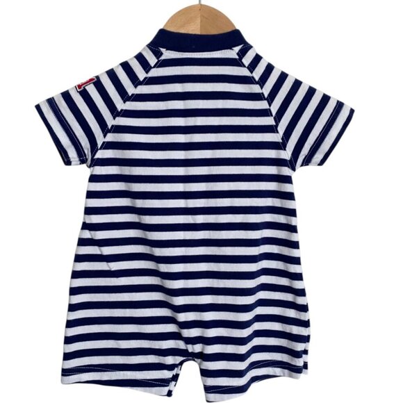 Just One Year by Carter's Baby Boy's Striped Race Car Romper - 3M - Picture 2 of 3